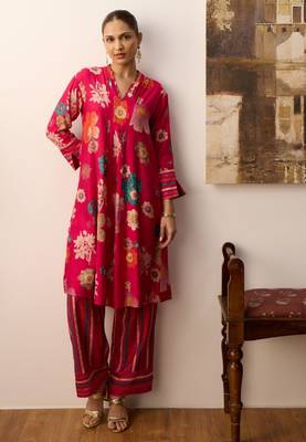 Blossom joy pink floral printed coord set 2
