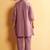 Mauve button-down flared kurta set