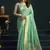 Turquoise munga cotton mina work sarees