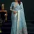 Sky blue munga cotton mina work sarees