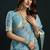 Sky blue munga cotton mina work sarees