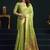 Parrot green munga cotton mina work sarees