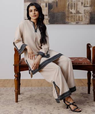 Everyday cotton flex co-ord set with statement sling bag 1