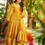 Yellow anarkali dress heavy digital print fully stitched flared with dupatta