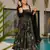 Black women   s anarkali dress     heavy digital print, fully stitched, flared, with dupatta