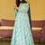 Light blue anarkali dress heavy digital print fully stitched flared with dupatta