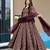 Wine anarkali dress heavy digital print fully stitched flared with dupatta