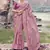 Onion pink tissue with jaquard, sequince work, heavy embroidery & khatli work saree