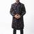 black velvet finish floral embroidery indo western sherwani