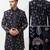 black velvet finish floral embroidery indo western sherwani