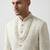white silk blend crystal thread embroidered sherwani