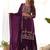 Plum purple chinon silk sharara suit with zari sequins embroidery and chinon dupatta