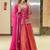 Pink Organza Lehenga Set with Heavy Embroidered Jacket Blouse and Zari Work Dupatta