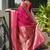 Pink soft banarasi silk paithani saree with rich zari & meena woven shiny pallu, zari butties & tassels