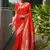 Red soft banarasi silk paithani saree with rich zari & meena woven shiny pallu, zari butties & tassels