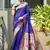 Purple soft banarasi silk paithani saree with rich zari & meena woven shiny pallu, zari butties & tassels