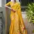 Yellow soft banarasi silk paithani saree with rich zari & meena woven shiny pallu, zari butties & tassels