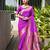 Magenta soft banarasi silk paithani saree with rich zari & meena woven shiny pallu, zari butties & tassels