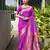 Magenta soft banarasi silk paithani saree with rich zari & meena woven shiny pallu, zari butties & tassels