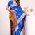 Royal blue extraordinary banarasi silk saree with resham weave peacock pallu & zari border