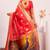 Red extraordinary banarasi silk saree with resham weave peacock pallu & zari border