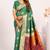 Green extraordinary banarasi silk saree with resham weave peacock pallu & zari border