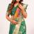 Green extraordinary banarasi silk saree with resham weave peacock pallu & zari border