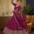 Violet japan satin sequins embroidered lehenga choli with dupatta