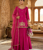 Wedding Wear Embroidery Work Pink Color Top With Lehenga Choli
