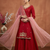 Wedding Wear Embroidery Work Red Color Top With Lehenga Choli