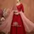 Wedding Wear Embroidery Work Red Color Top With Lehenga Choli