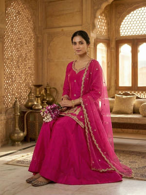 Wedding Wear Embroidery Work Pink Color Top With Lehenga Choli 3
