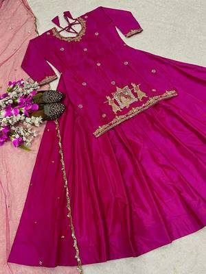 Wedding Wear Embroidery Work Pink Color Top With Lehenga Choli 4