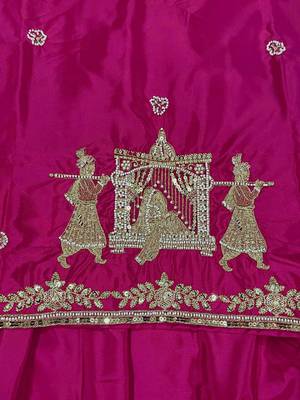 Wedding Wear Embroidery Work Pink Color Top With Lehenga Choli 5