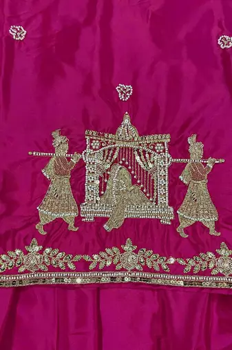 Wedding Wear Embroidery Work Pink Color Top With Lehenga Choli