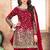 Red taffeta mirror work semi stitched size up to 42 salwar suits