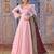 Pink art silk sequins work anarkali salwar kameez