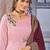 Pink art silk sequins work anarkali salwar kameez