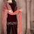 Maroon velvet zari work semi stitched size up to 42 salwar suits