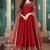 Red silk zari work semi stitched size up to 42 salwar suits