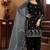 Black art silk zari work semi stitched size up to 42 salwar suits