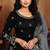 Black art silk zari work semi stitched size up to 42 salwar suits