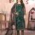 Green net zari work semi stitched size up to 42 salwar suits