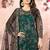 Green net zari work semi stitched size up to 42 salwar suits