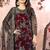 Maroon net zari work semi stitched size up to 42 salwar suits