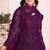 Purple net stone work semi stitched size up to 42 salwar suits
