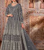 Green net stone work semi stitched size up to 42 salwar suits
