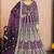 Purple net sequins work semi stitched size up to 42 salwar suits