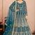 Teal blue net sequins work semi stitched size up to 42 salwar suits