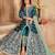 Teal green art silk sequins work semi stitched size up to 42 salwar suits